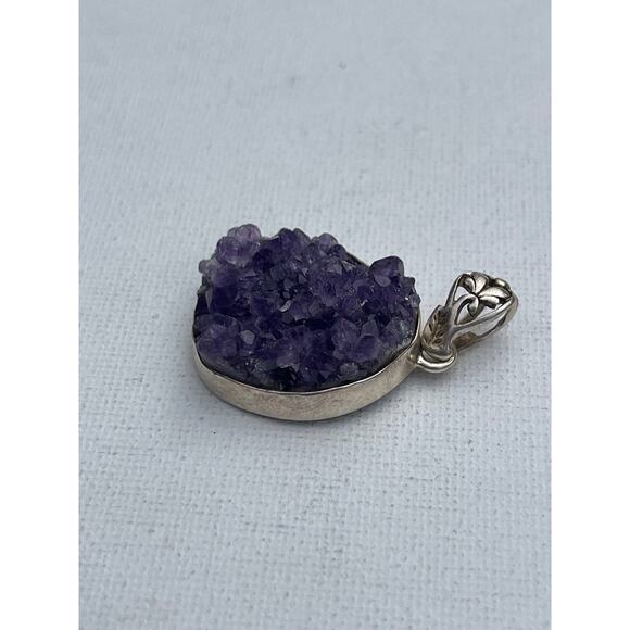 Vintage Amethyst Pendant Sterling Silver - Picture 3 of 3